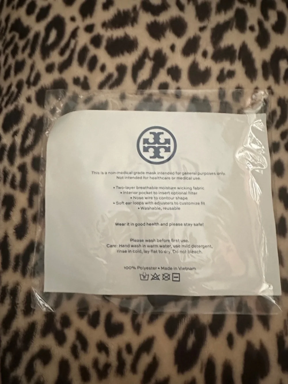 New Tory Burch Face Mask in Protective Sleeve Navy blue
